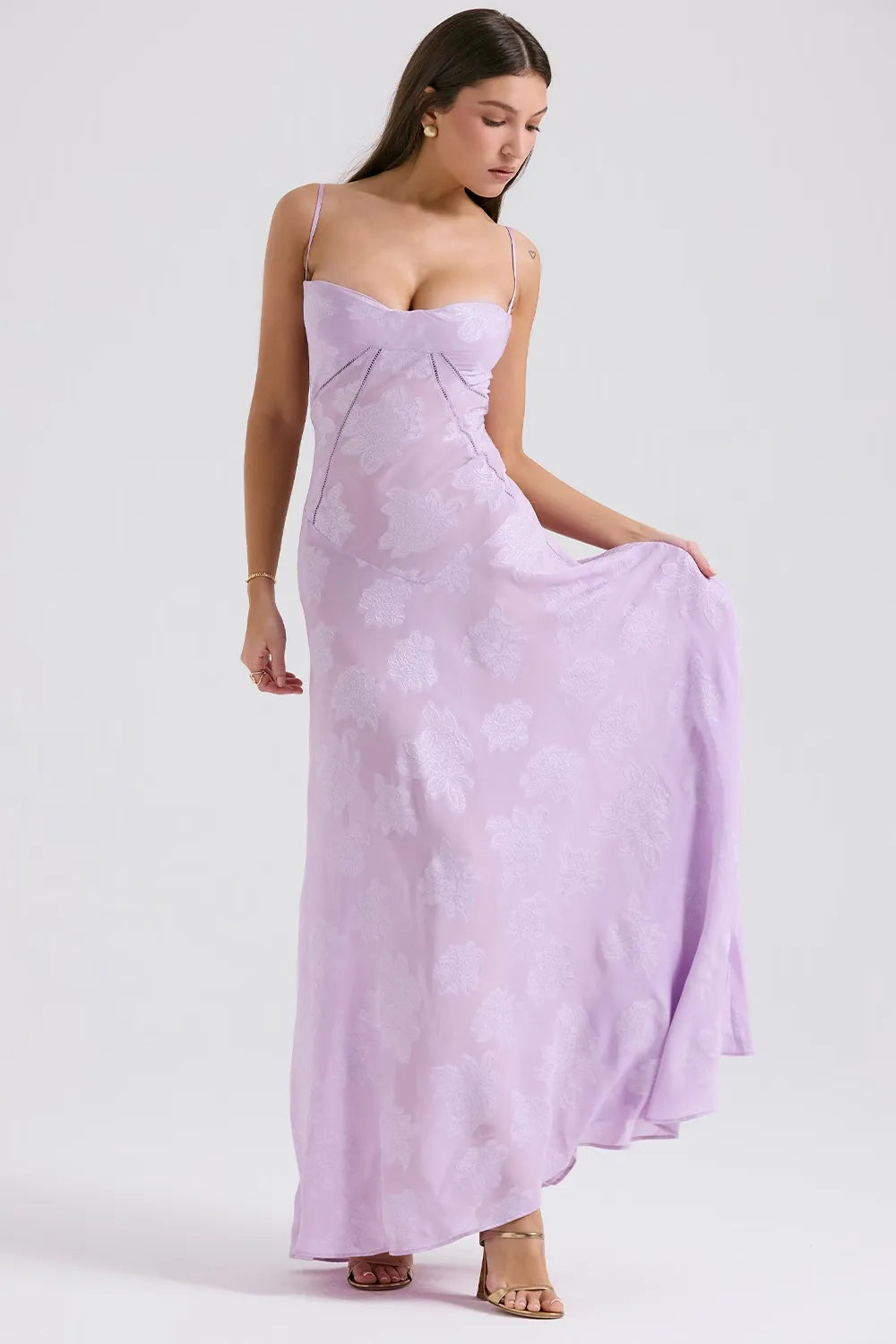 Women's Spaghetti Strap Maxi Wedding Guest Dress