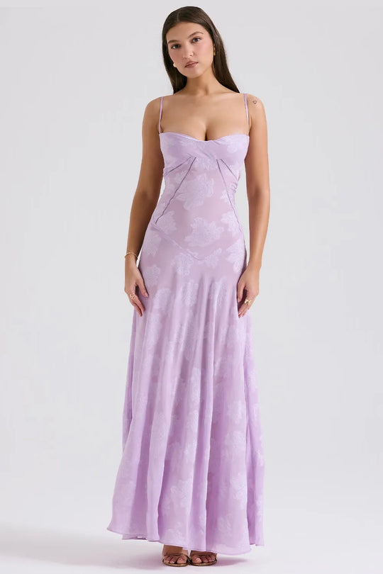 Women's Spaghetti Strap Maxi Wedding Guest Dress