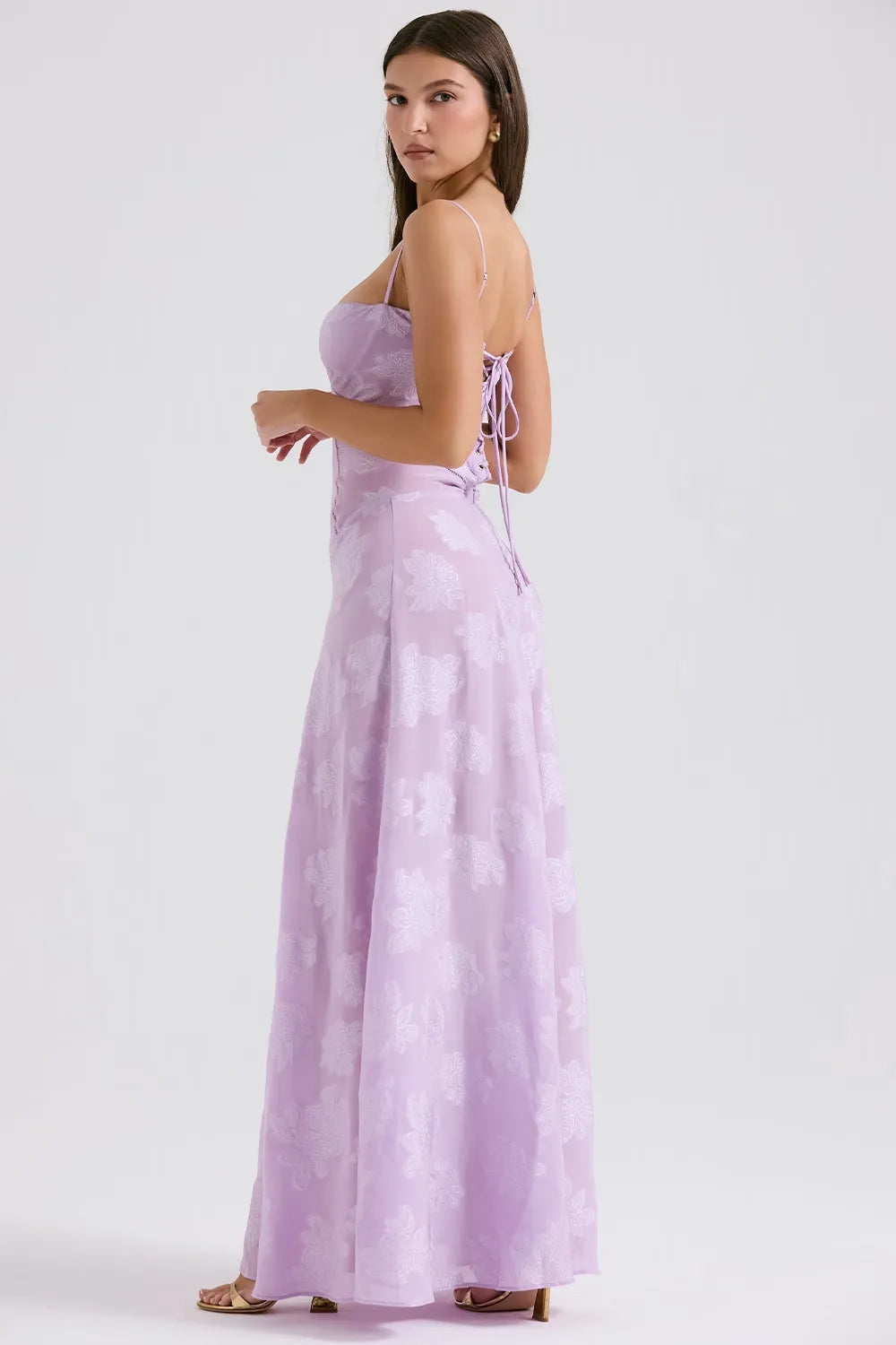 Women's Spaghetti Strap Maxi Wedding Guest Dress