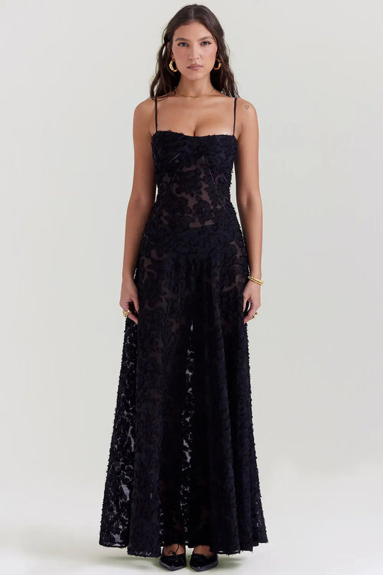 Women's Spaghetti Strap Maxi Wedding Guest Dress