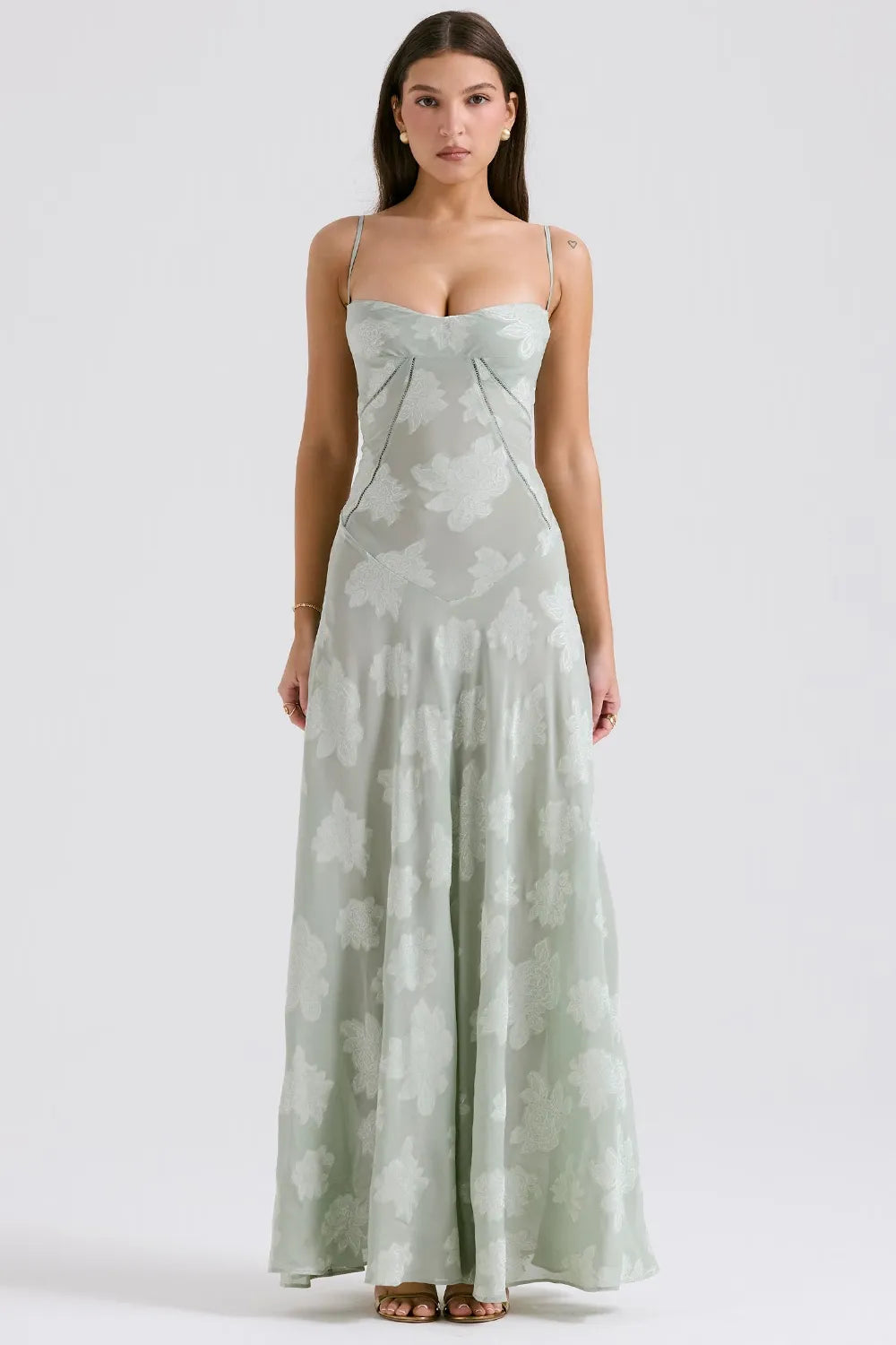 Women's Spaghetti Strap Maxi Wedding Guest Dress