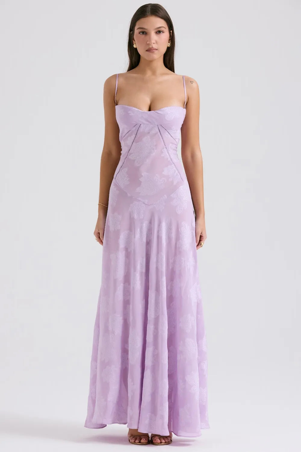 Women's Spaghetti Strap Maxi Wedding Guest Dress