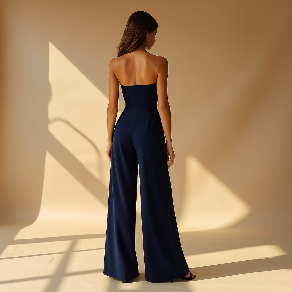 Women's Strapless Jumpsuit with Pockets