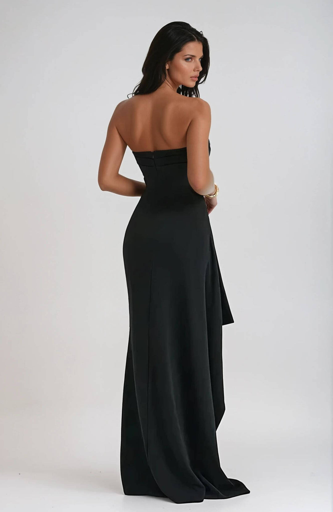 Women's Strapless Maxi Wedding Guest Dress
