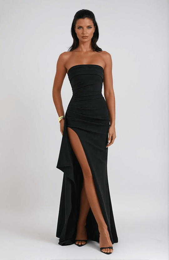 Women's Strapless Maxi Wedding Guest Dress
