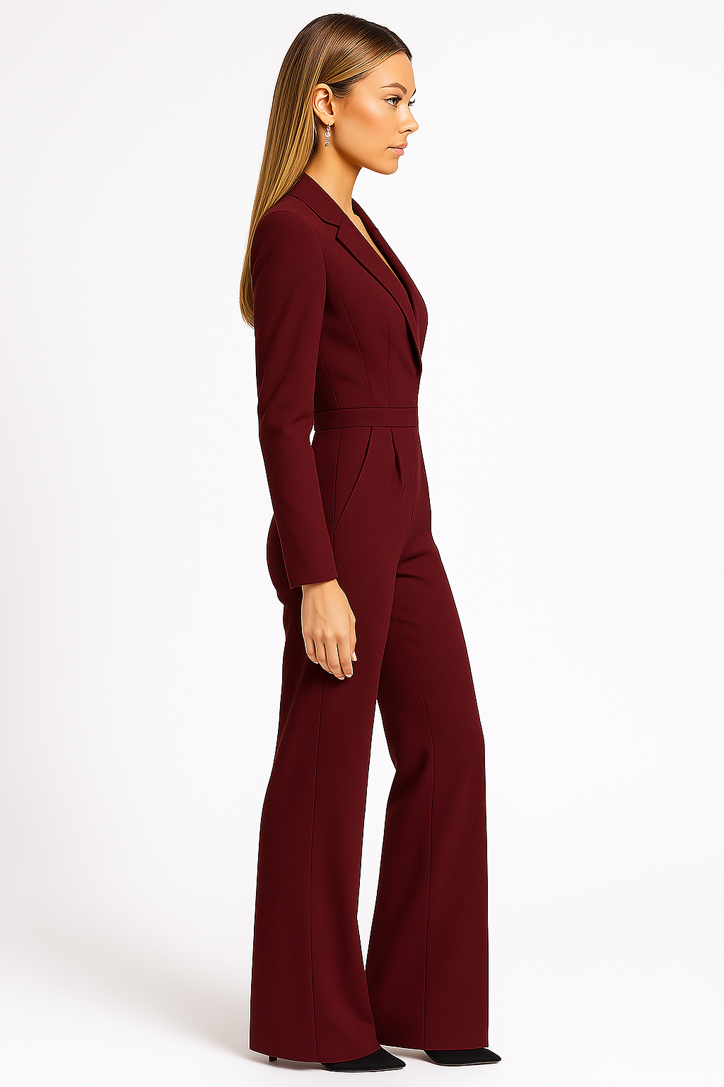 Women's V-Neck Long Sleeve Jumpsuit