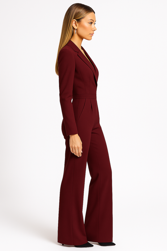 Women's V-Neck Long Sleeve Jumpsuit
