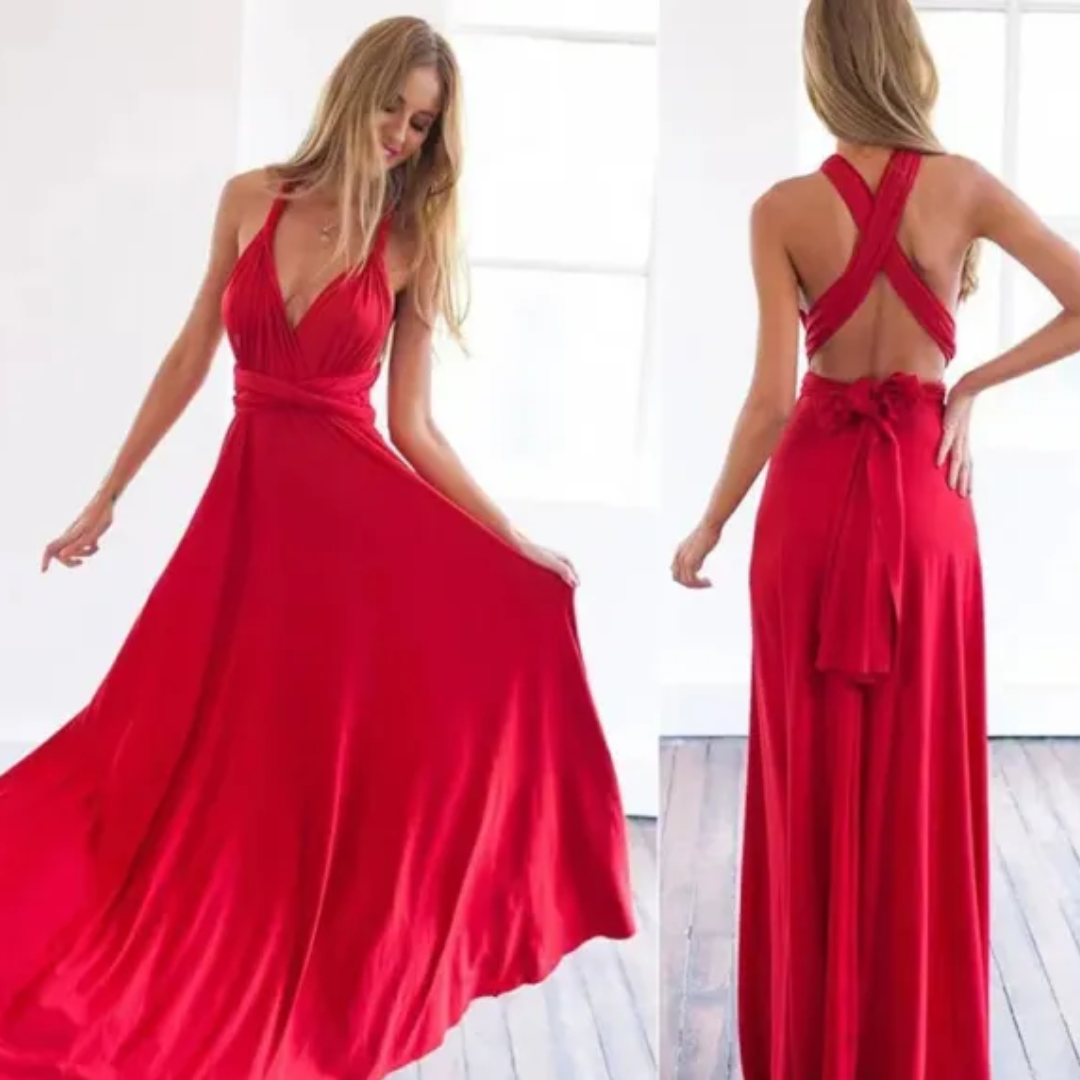 Women's Wrap Maxi Wedding Guest Dress