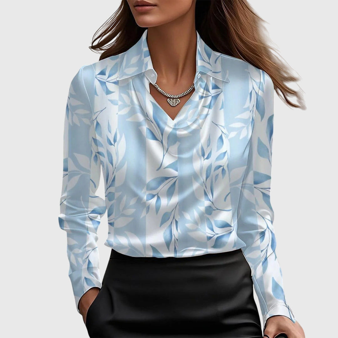 Womens blouse featuring flattering draping and a flowing fit, designed for a soft and chic versatile style, perfect for any occasion. 4