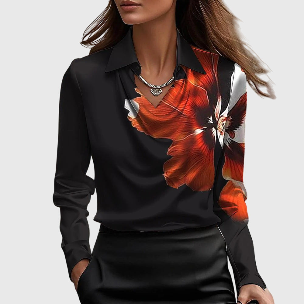 Womens blouse featuring flattering draping and a flowing fit, designed for a soft and chic versatile style, perfect for any occasion. 5