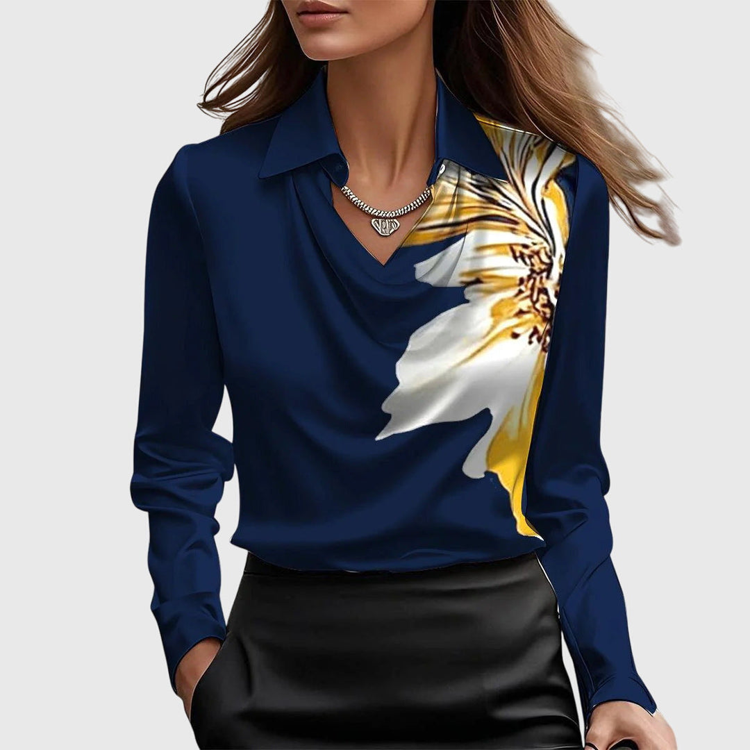 Womens blouse featuring flattering draping and a flowing fit, designed for a soft and chic versatile style, perfect for any occasion. 7