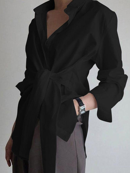 Chloe | Tie-Waist Button-Down Shirt