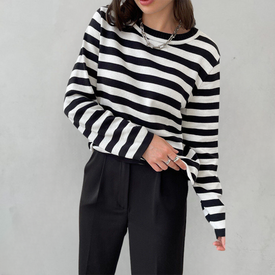 Women's Striped Long Sleeve Top