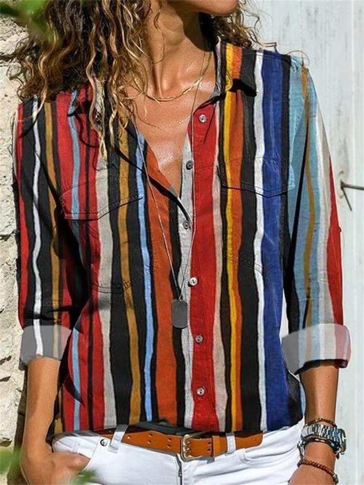 Audrey | Button-Down Geometric Print Shirt