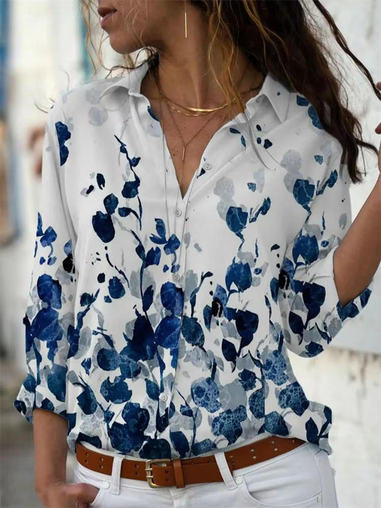 Audrey | Button-Down Geometric Print Shirt
