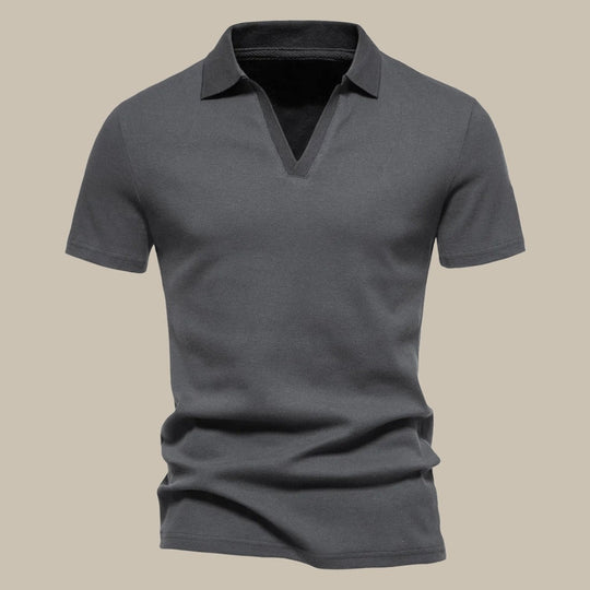 Men's Open Collar Short Sleeve Polo Shirt