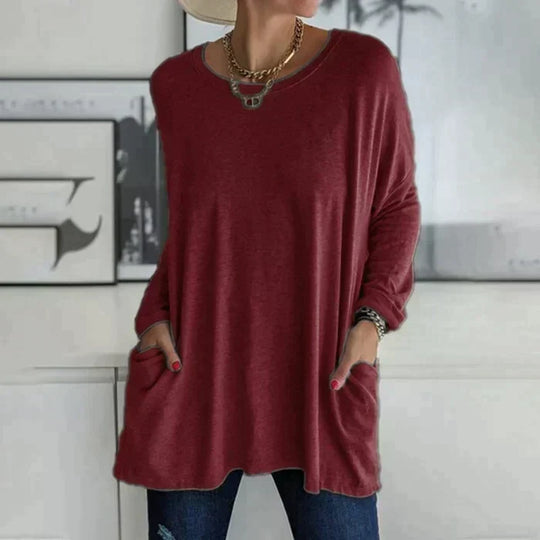 Evelyn | Side Pockets Tunic Length Top