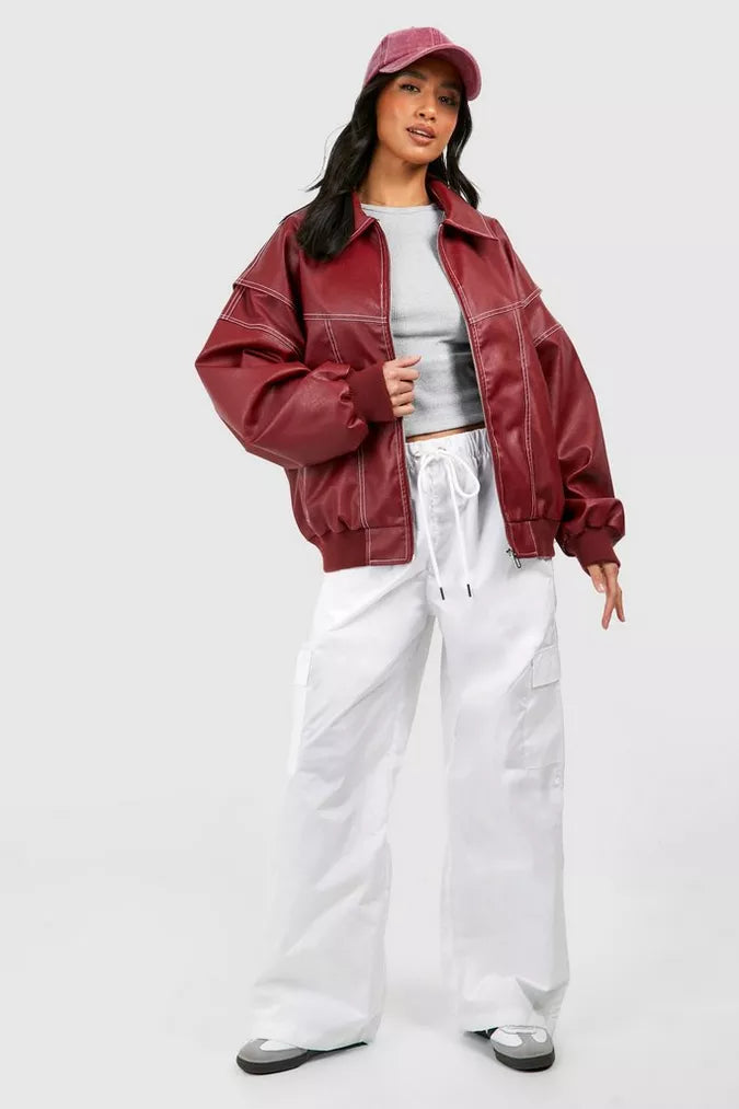 Women's Oversized Collar Bomber Jacket