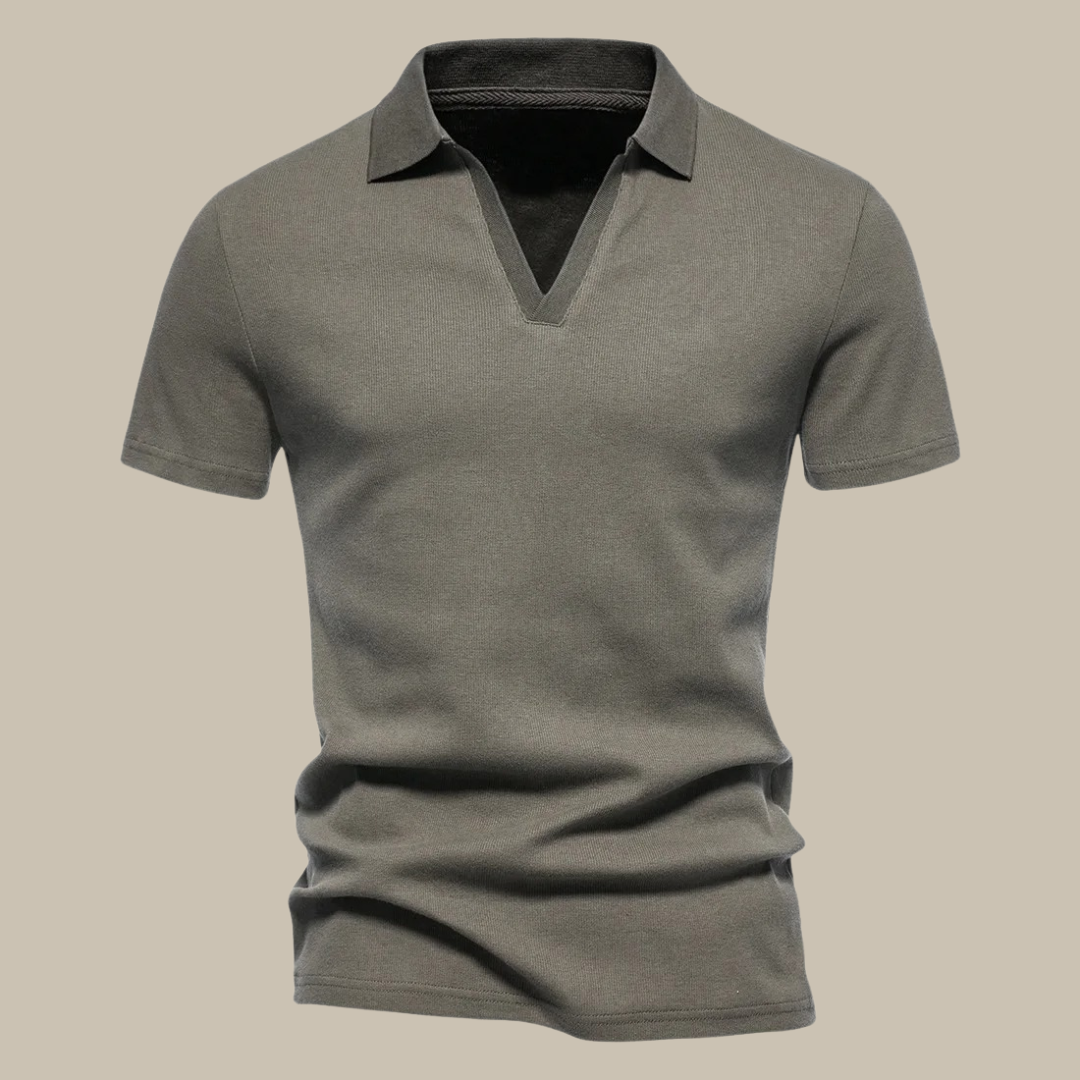 Men's Open Collar Short Sleeve Polo Shirt