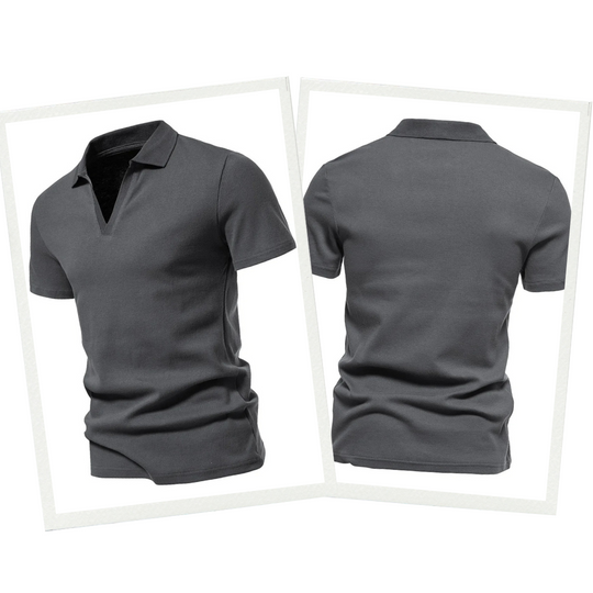 Men's Open Collar Short Sleeve Polo Shirt