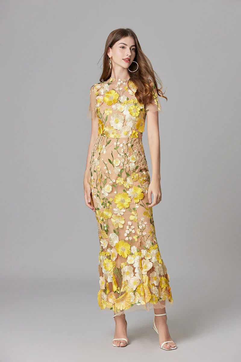 Aurora | Applique Sleeveless Floral Maxi Dress