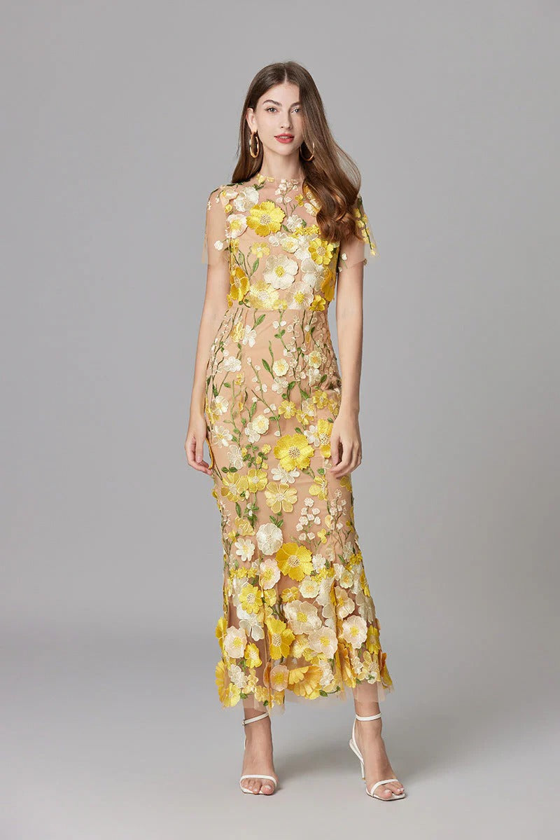 Aurora | Applique Sleeveless Floral Maxi Dress