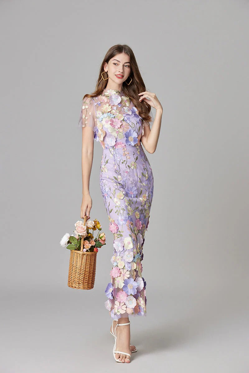 Aurora | Applique Sleeveless Floral Maxi Dress