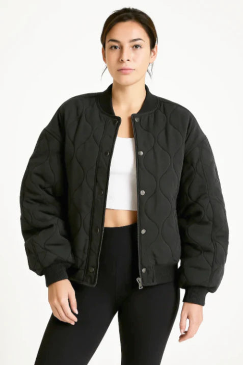 Women's Buttons Warm Bomber Jacket