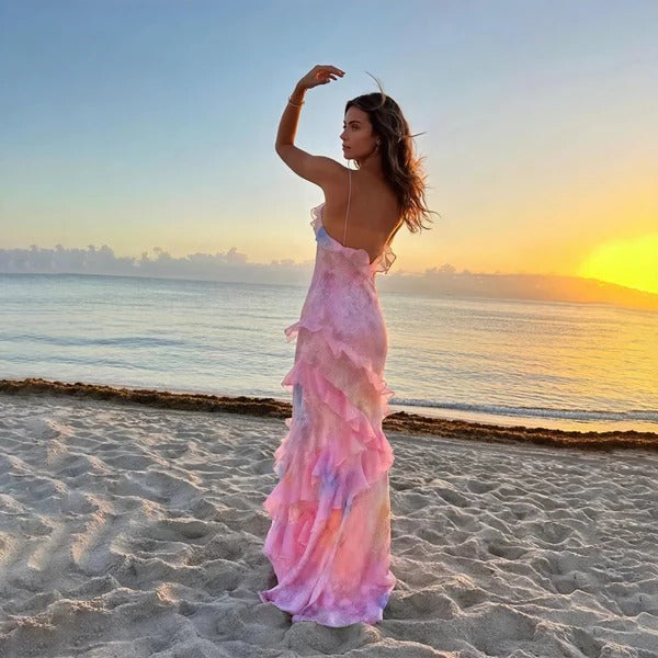 Natalie | V-Neck Spaghetti Strap Maxi Dress