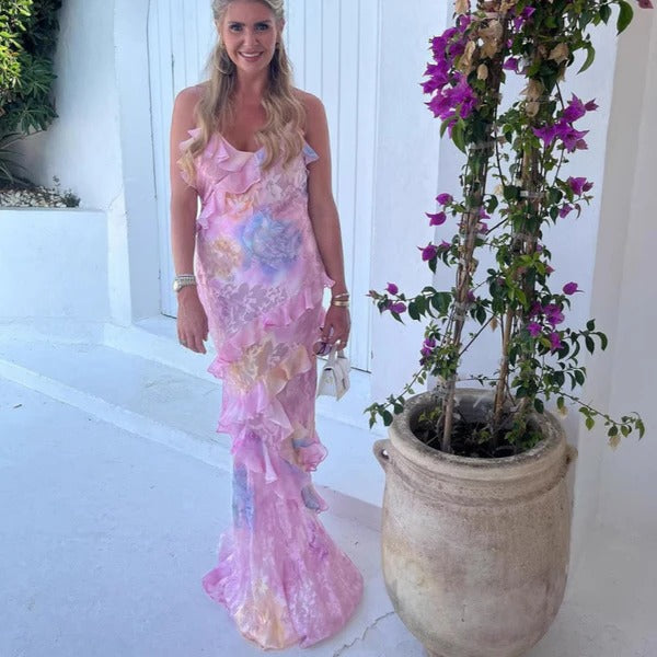 Natalie | V-Neck Spaghetti Strap Maxi Dress