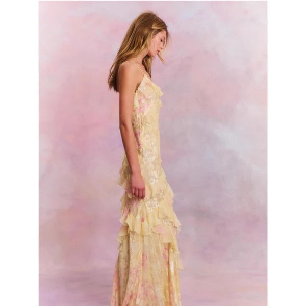 Natalie | V-Neck Spaghetti Strap Maxi Dress