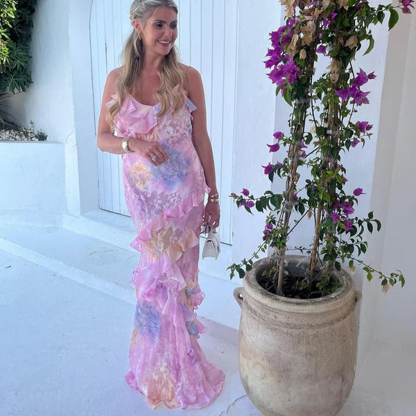 Natalie | V-Neck Spaghetti Strap Maxi Dress