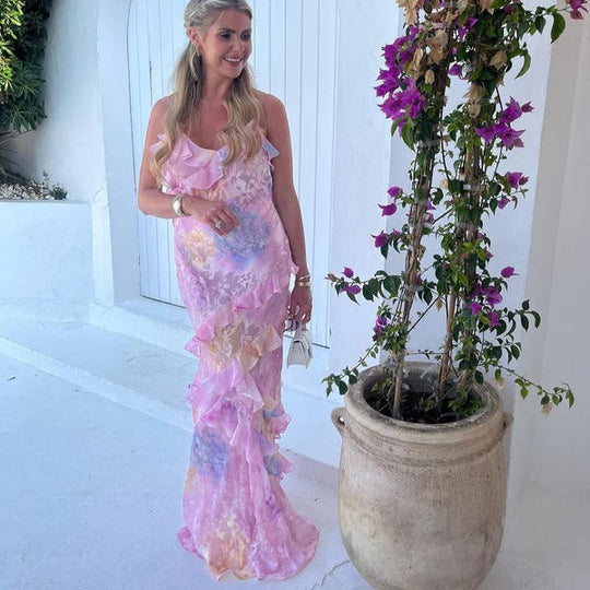 Natalie | V-Neck Spaghetti Strap Maxi Dress