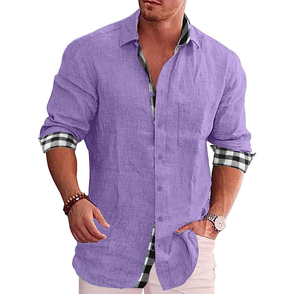 Men's Checkered Sleeve Top