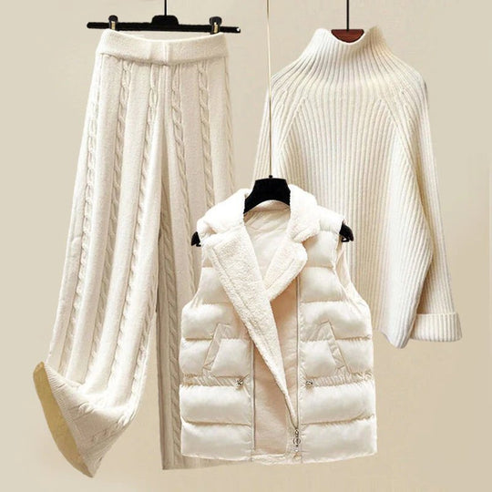 Monica | Sleeveless Turtleneck Three-Piece Set