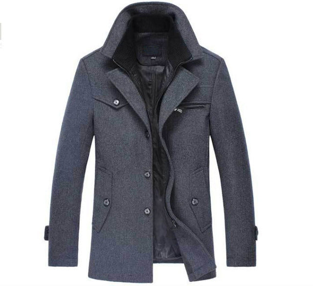 Men's Zipper Buttons Coat