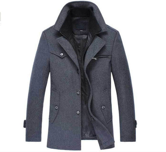 Men's Zipper Buttons Coat