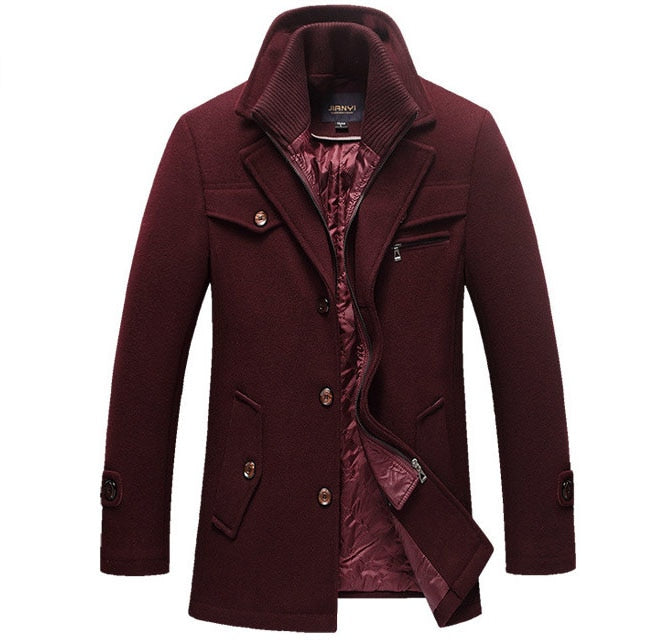 Men's Zipper Buttons Coat