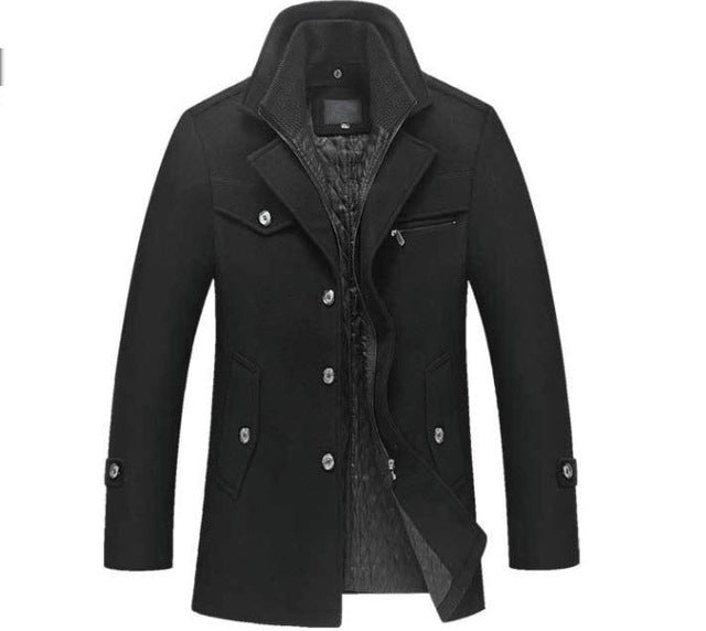 Men's Zipper Buttons Coat