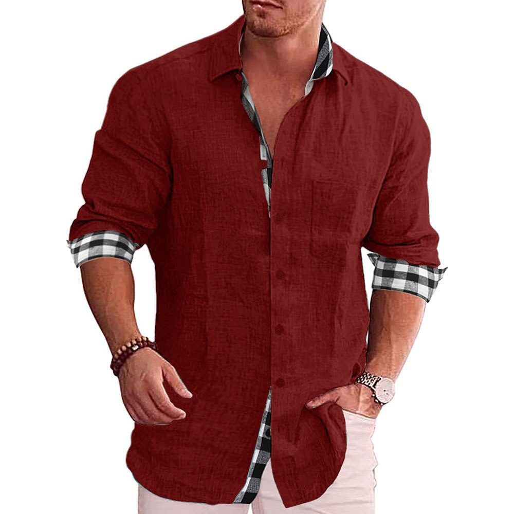 Men's Checkered Sleeve Top