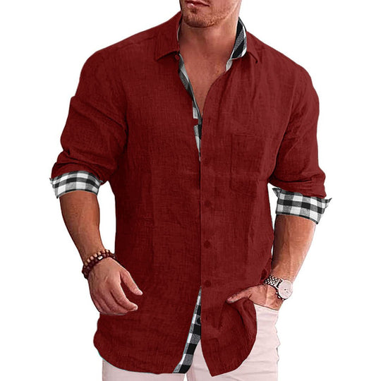 Men's Checkered Sleeve Top
